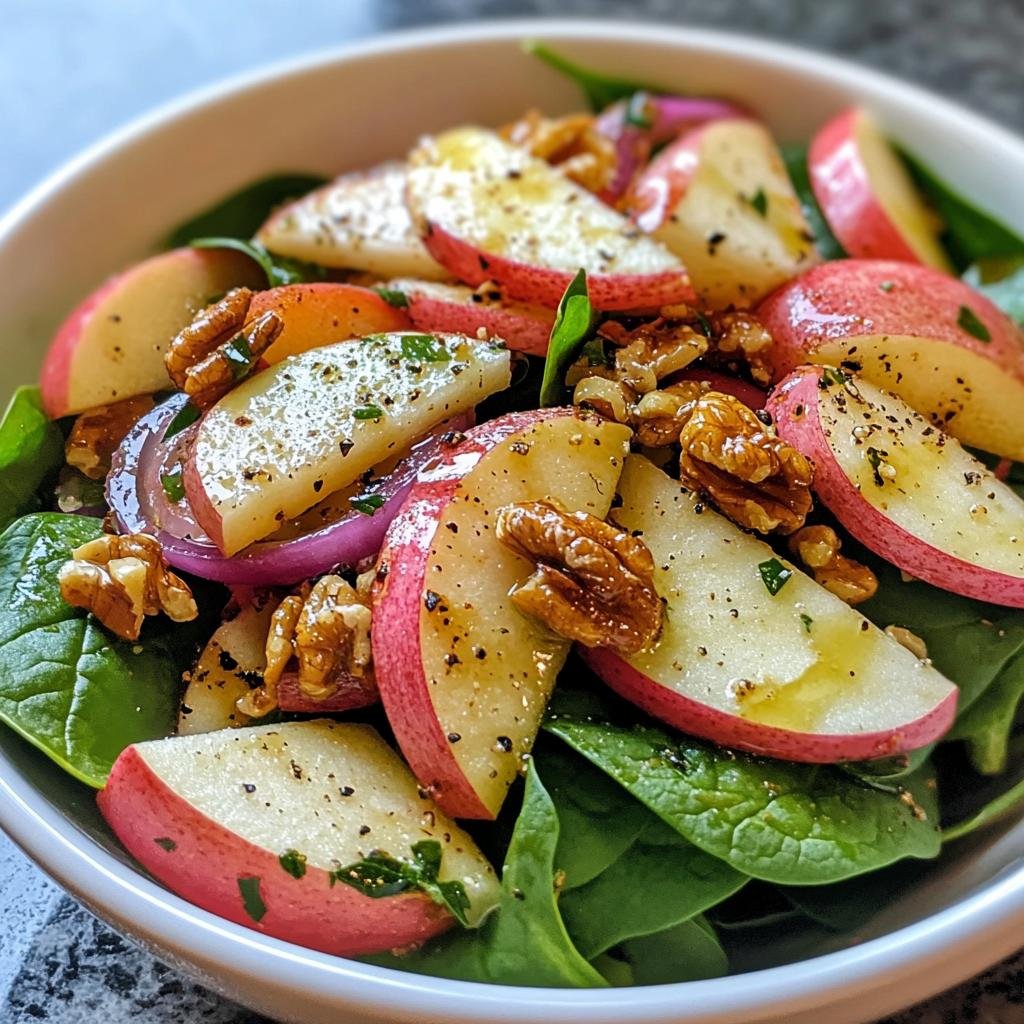 Apple Walnut Spinach Salad