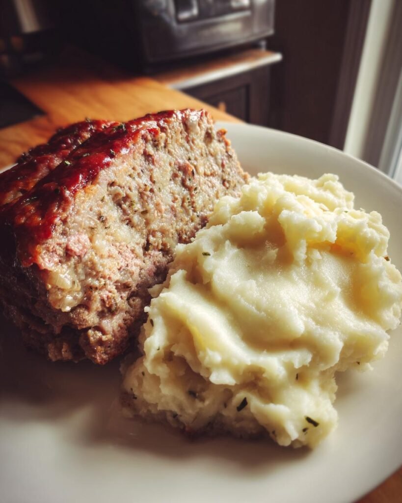 Classic Meatloaf with Mashed Potatoes – Mid-Century Dinner Hit