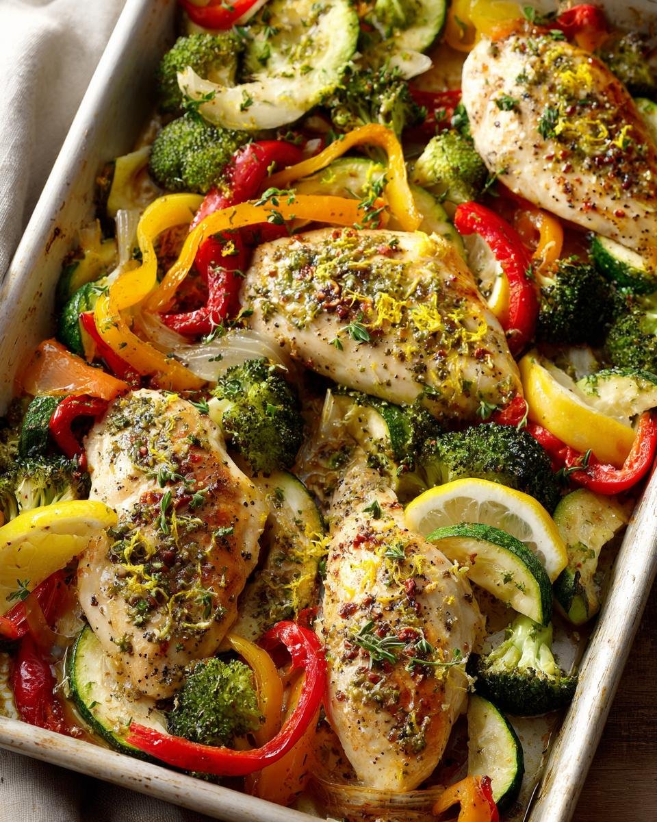 Easy One-Pan Lemon Garlic Chicken & Veggies Dinner