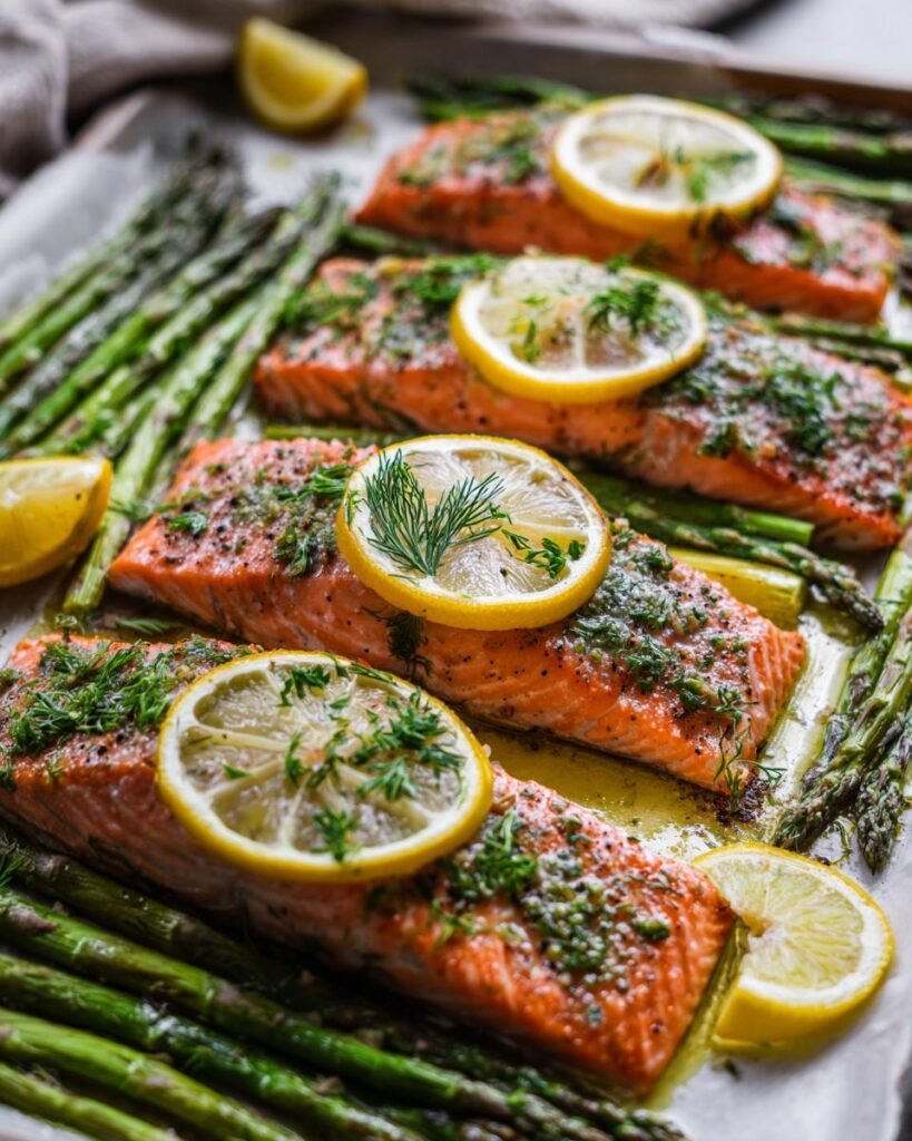 Healthy Sheet-Pan Salmon with Asparagus & Herbs