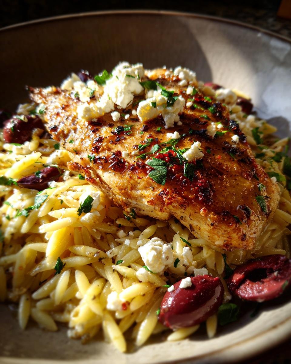 Mediterranean Baked Chicken with Olives, Feta & Orzo - detail 1