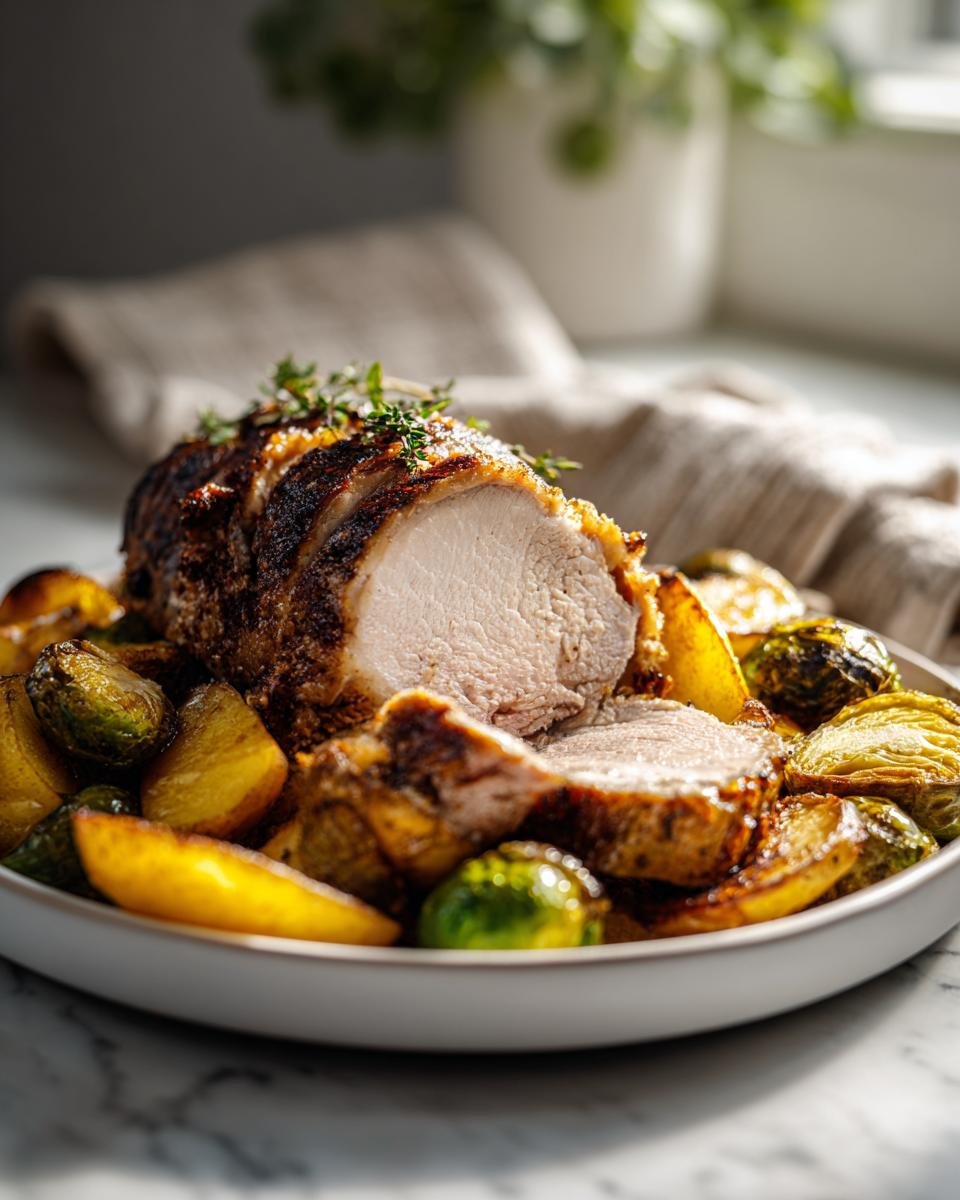 Pork Tenderloin with Roasted Apples & Brussels Sprouts - detail 1