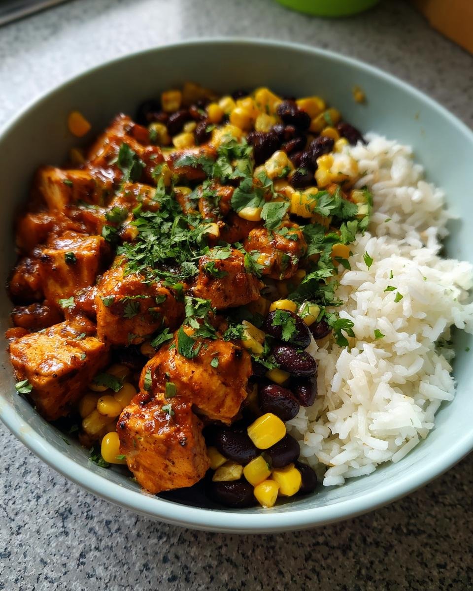 Southwest Chicken Bowl with Rice, Beans & Corn