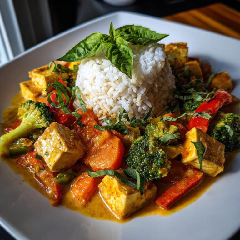 Thai Red Curry with Vegetables & Tofu Over Jasmine Rice