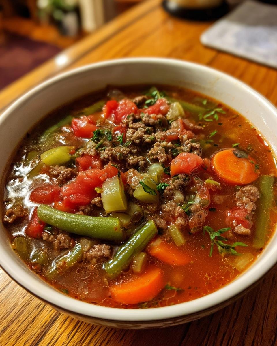 hamburger soup - detail 1