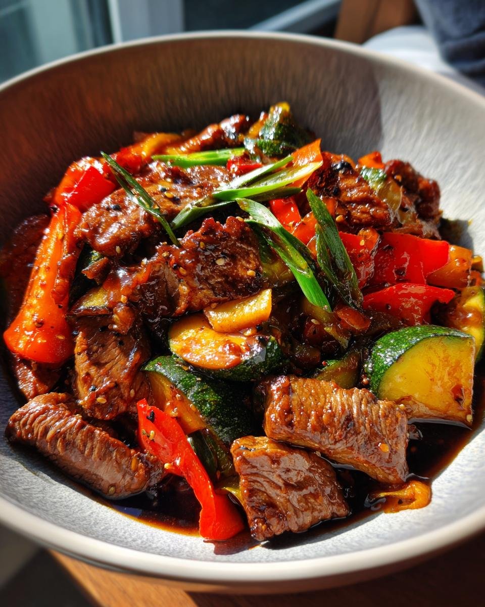 beef and chicken stir fry - detail 1