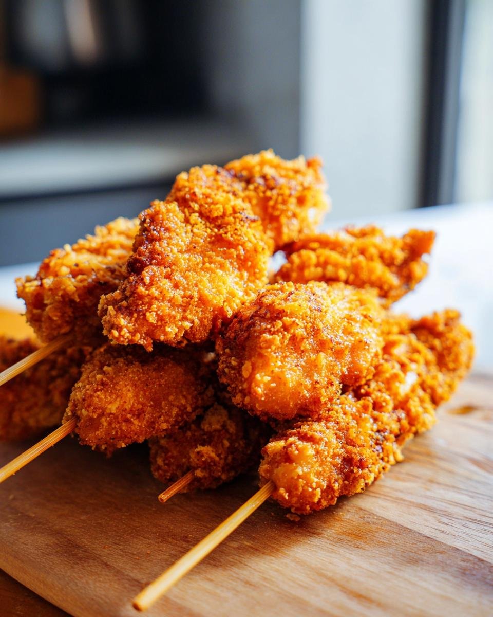 chicken on a stick fried - detail 1