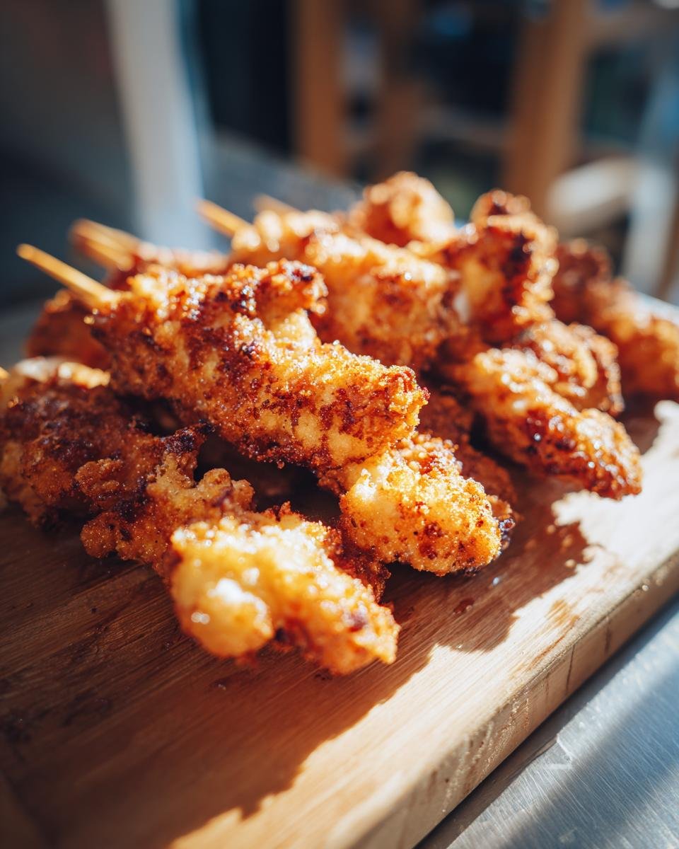 chicken on a stick fried
