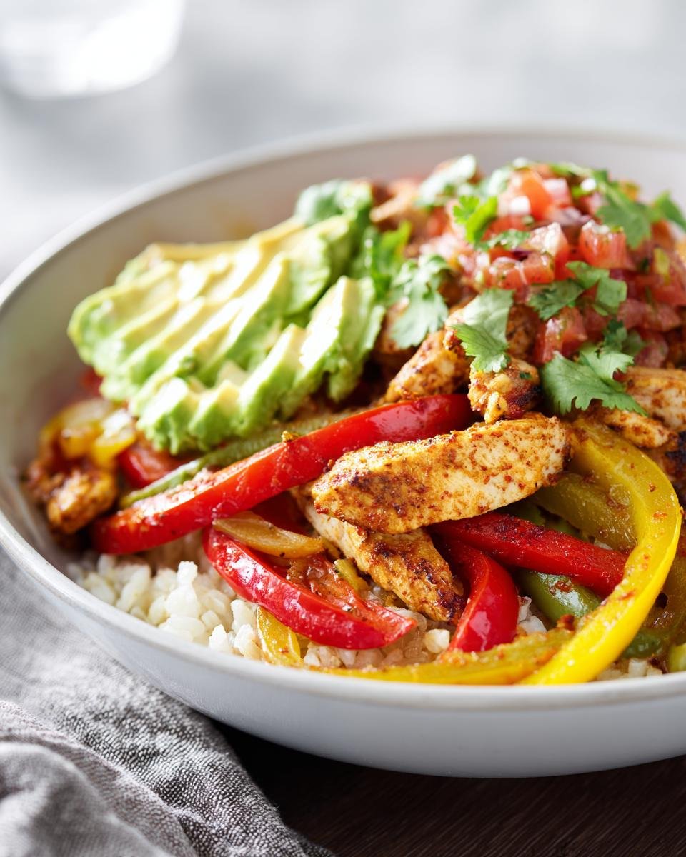 fajitas chicken bowl - detail 1
