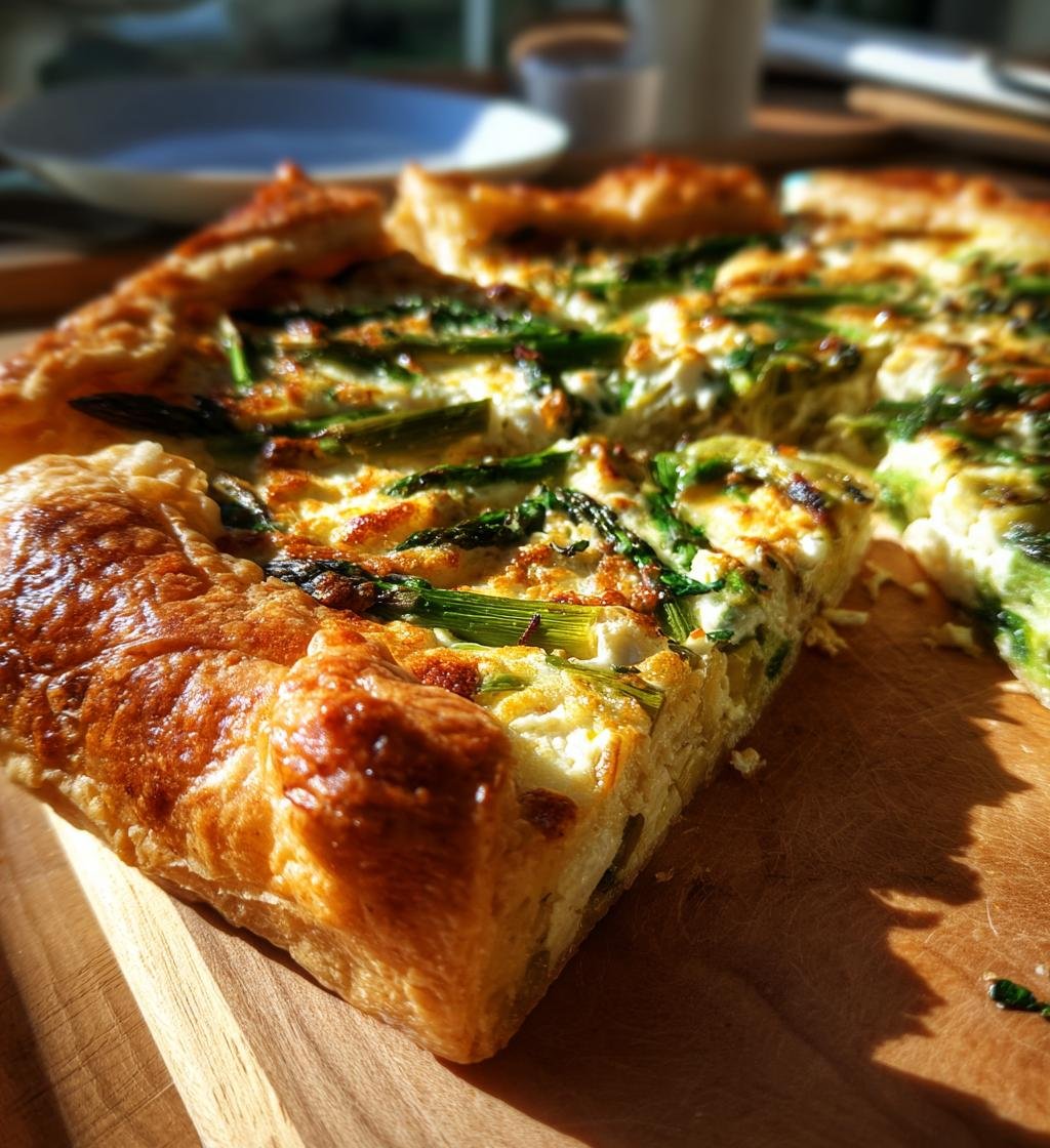 Asparagus-artichoke puff pastry galette