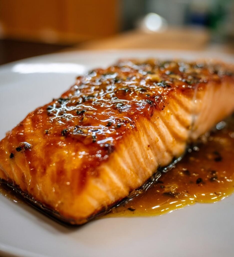 Baked Salmon with Dijon Glaze