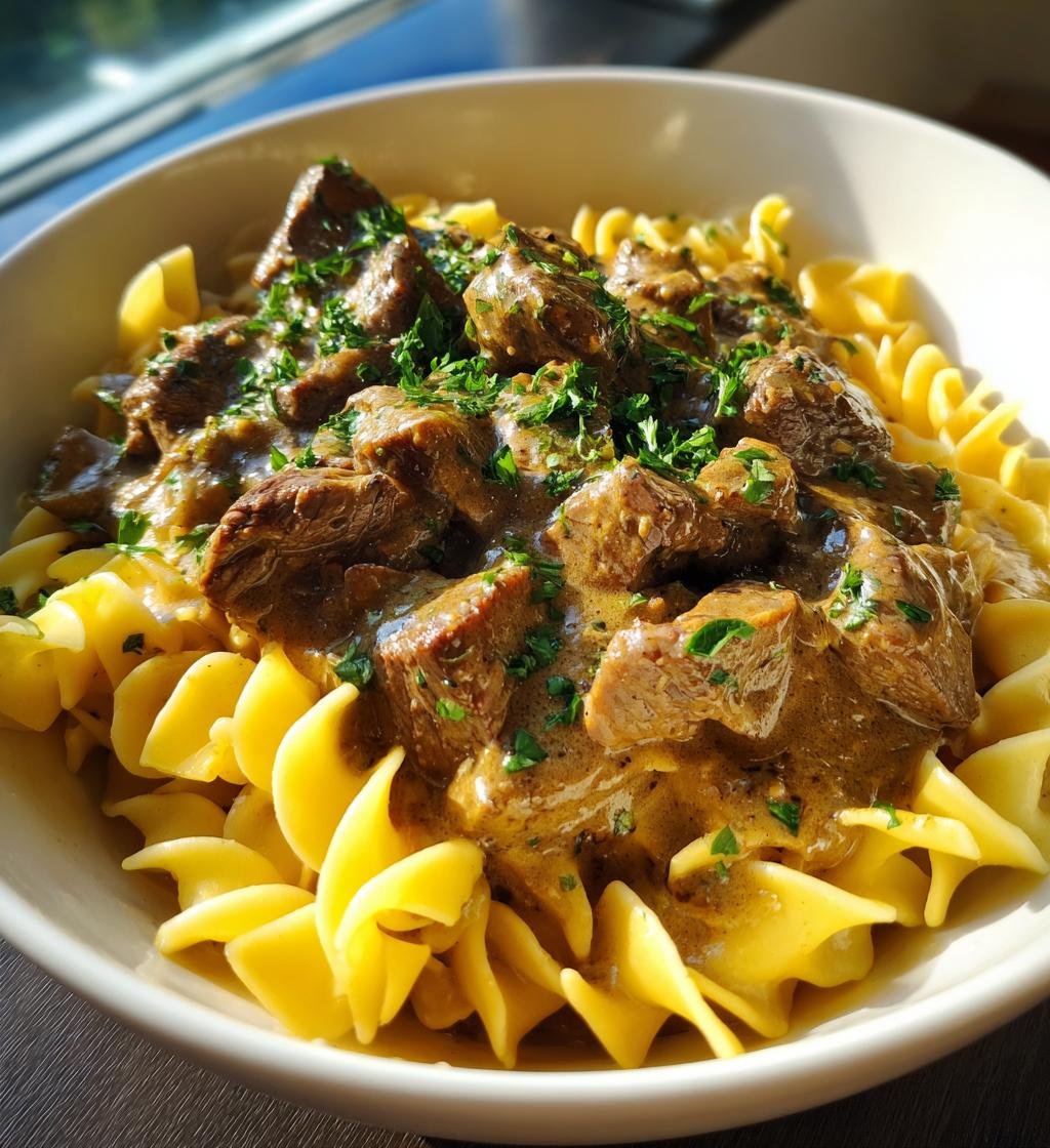 Beef Stroganoff with Egg Noodles