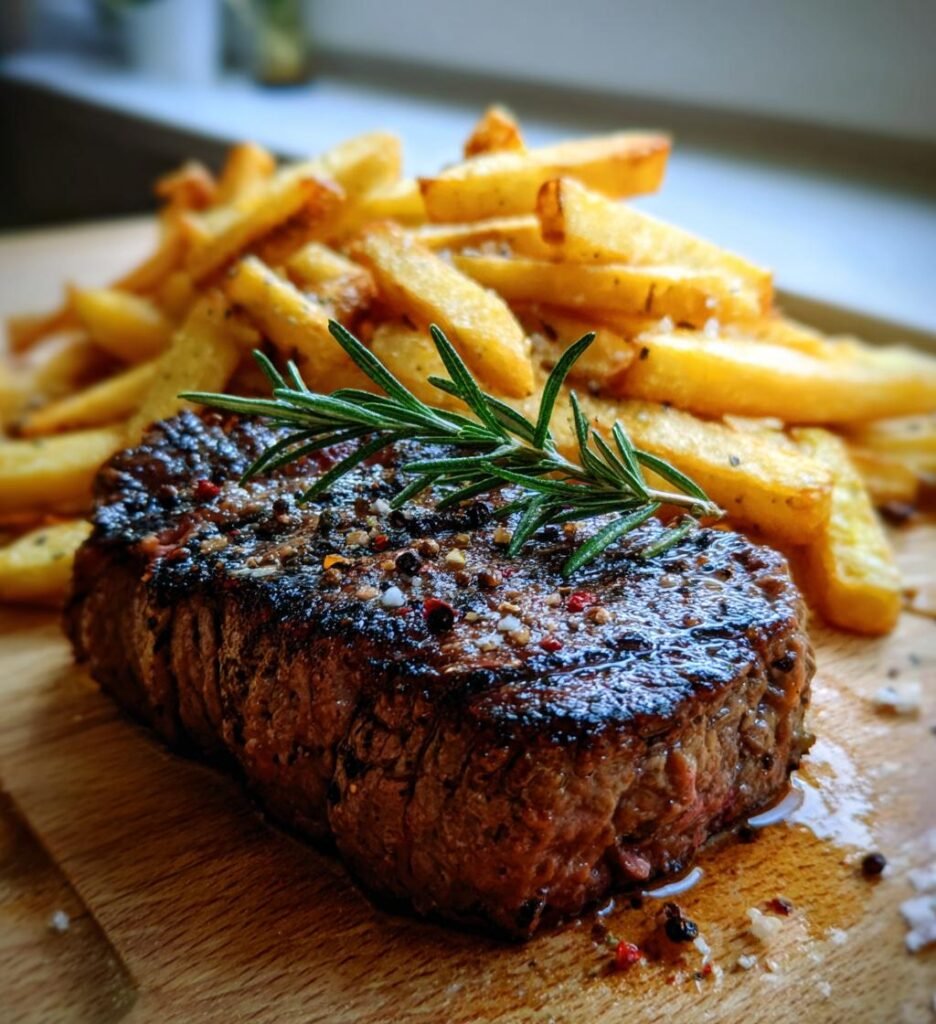 Beef steak with fries (steak frites)