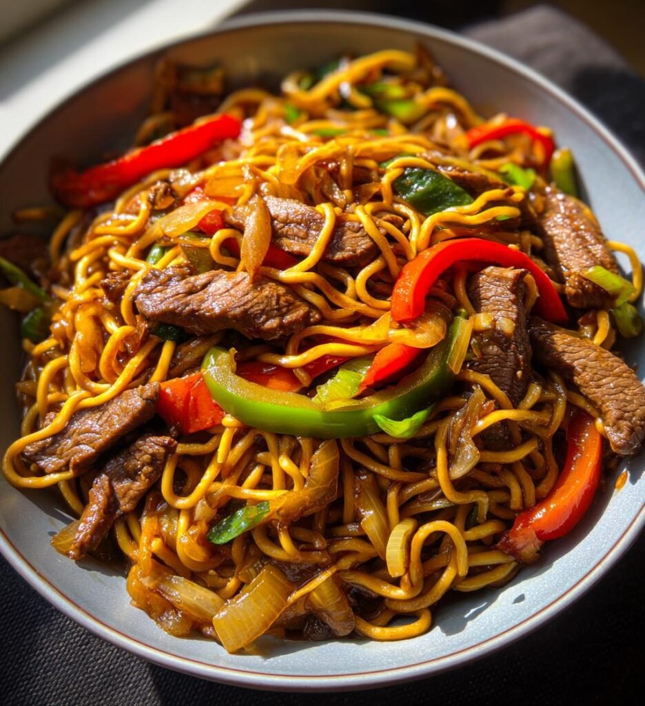 Beef stir-fry noodles