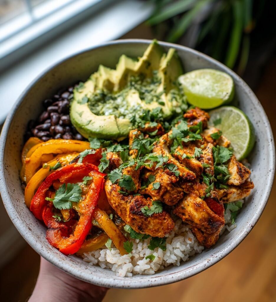 Chicken fajita bowls