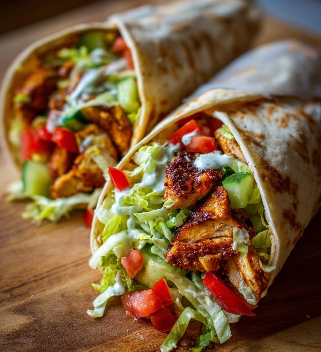 Chicken shawarma wraps