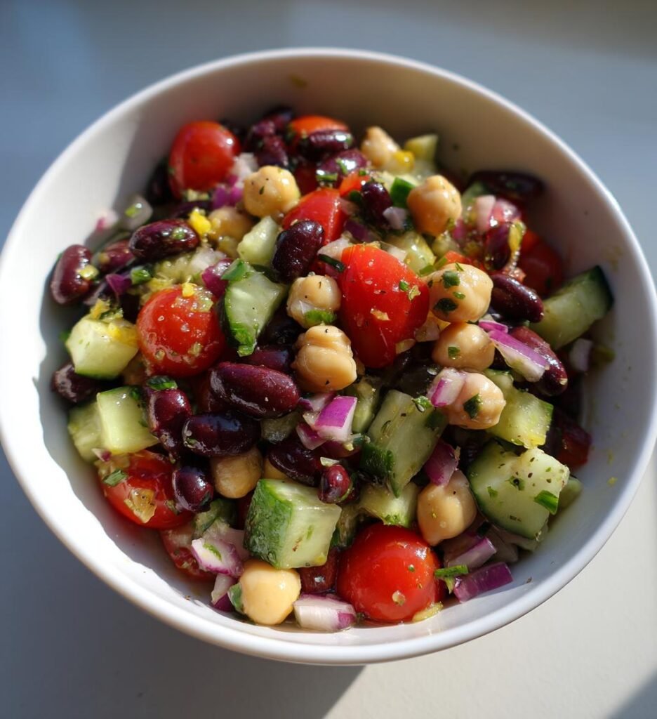 Dense bean salad (TikTok viral healthy recipe)