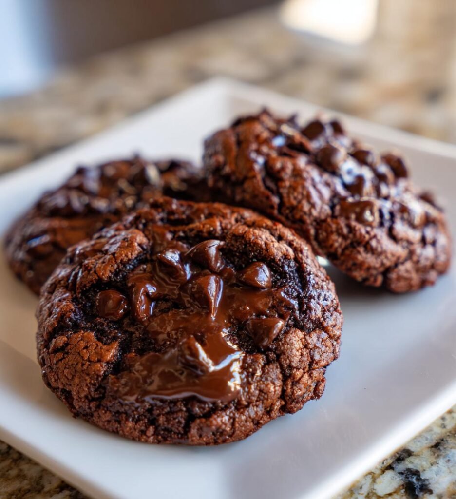 Double chocolate cookies (bakery-style)