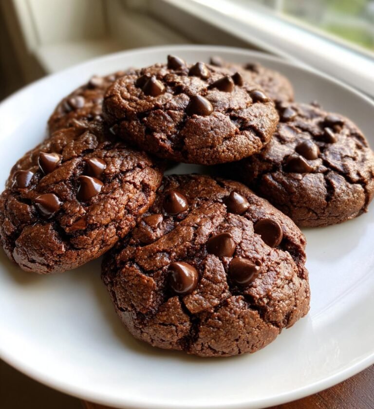Double chocolate olive oil cookies (bakery trend)