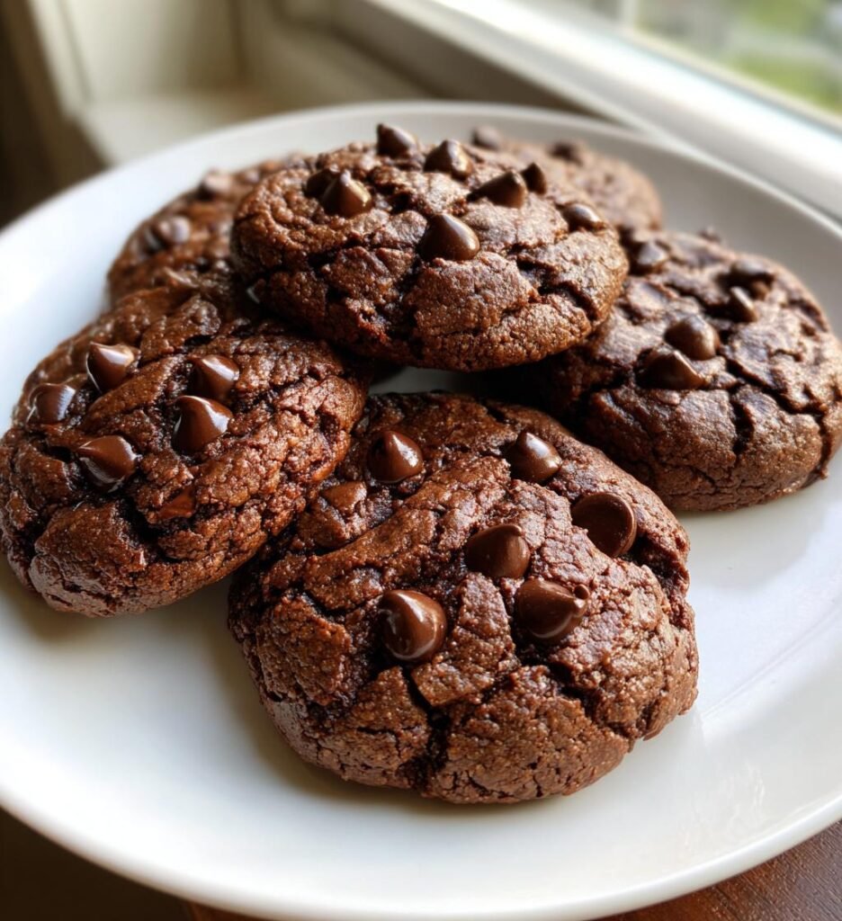 Double chocolate olive oil cookies (bakery trend)