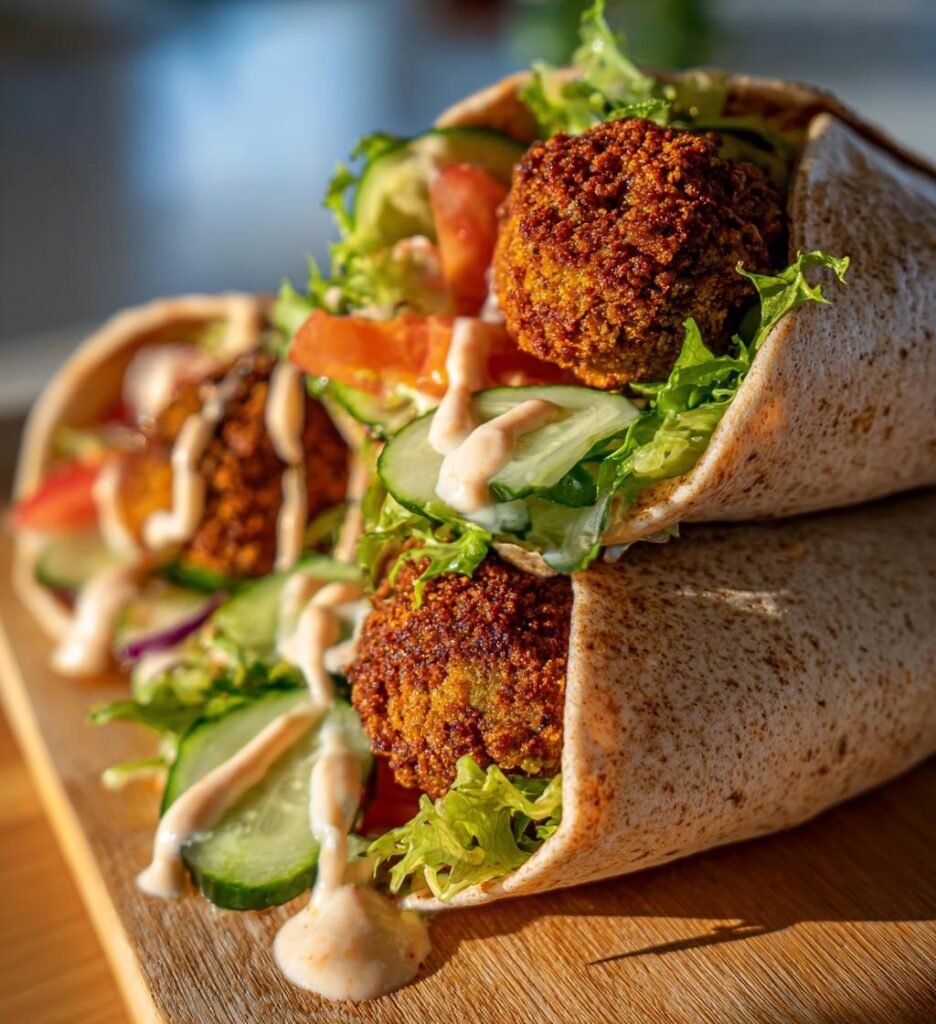 Falafel Wraps with Tahini Sauce
