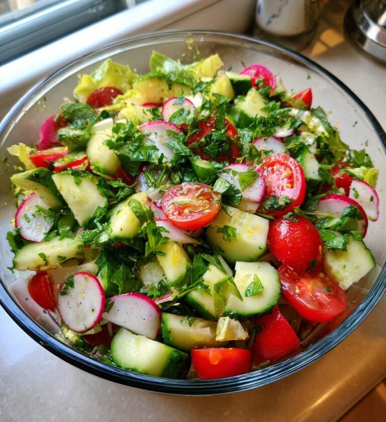 Fattoush salad with lemon-sumac dressing