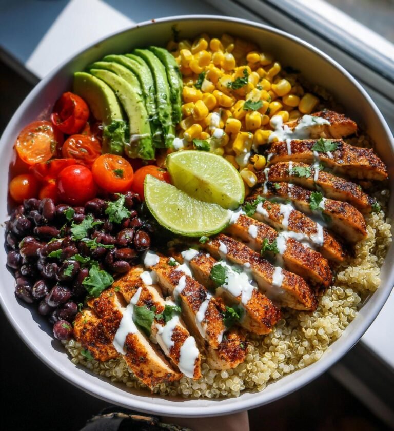 High-protein chicken bowl