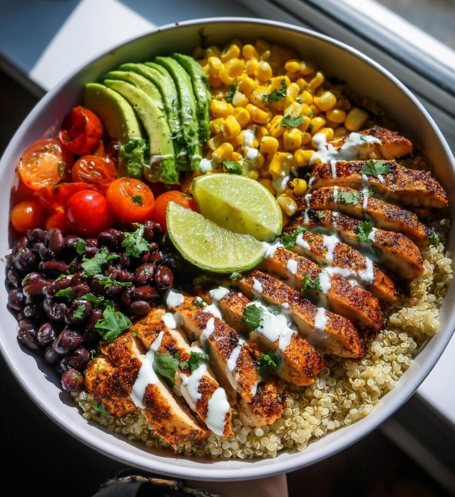 High-protein chicken bowl