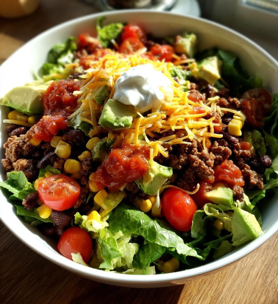 Loaded chopped taco salad bowl