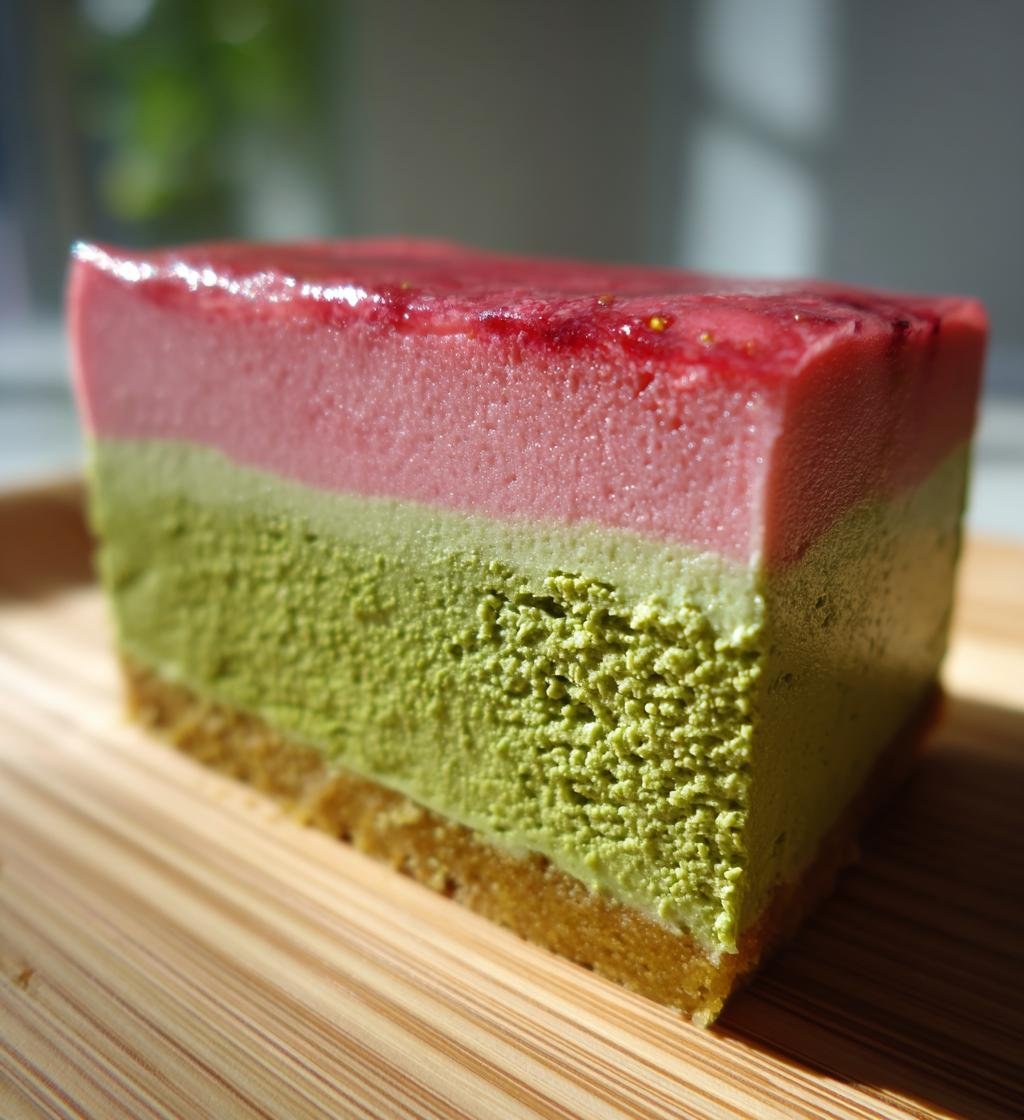 Matcha strawberry pudding (fusion dessert)