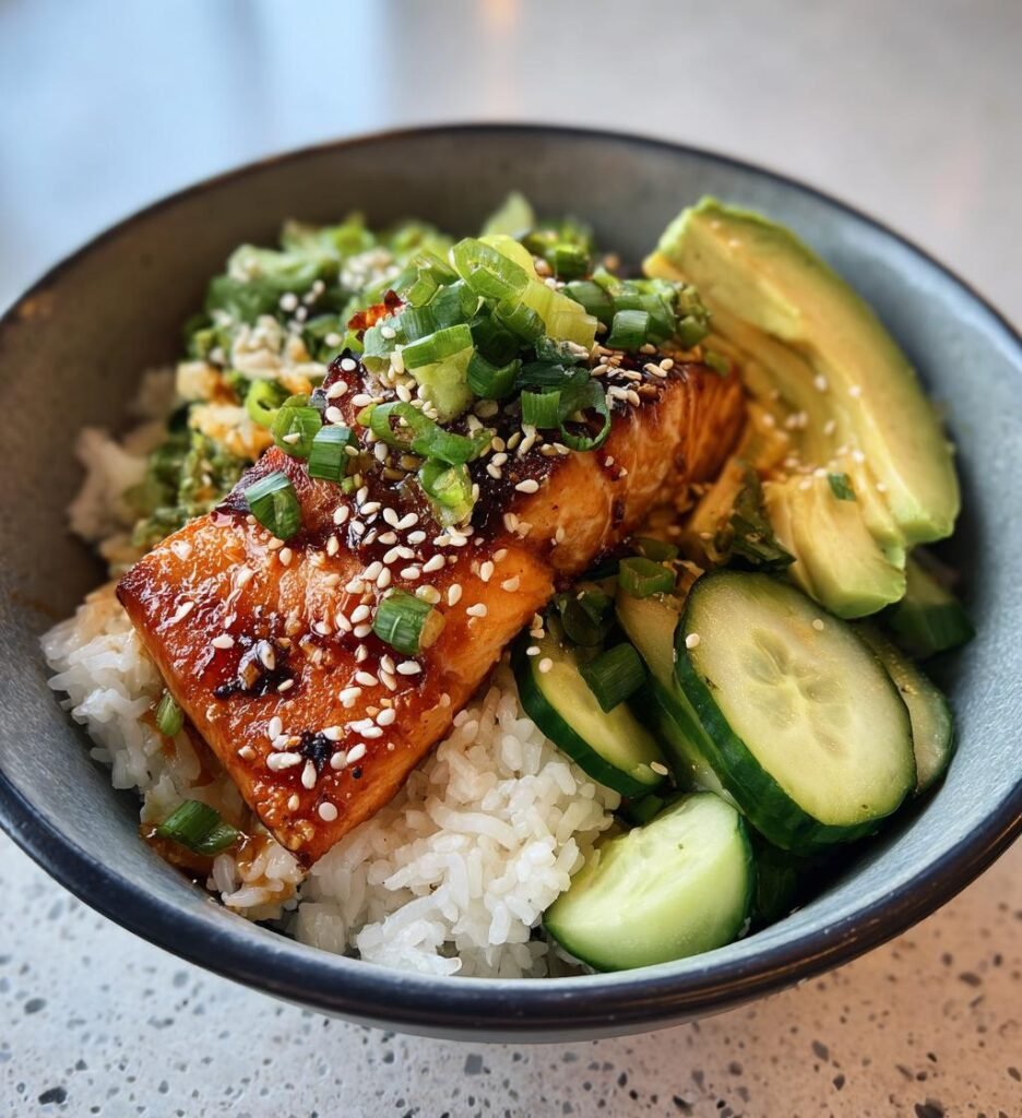 Salmon rice bowl