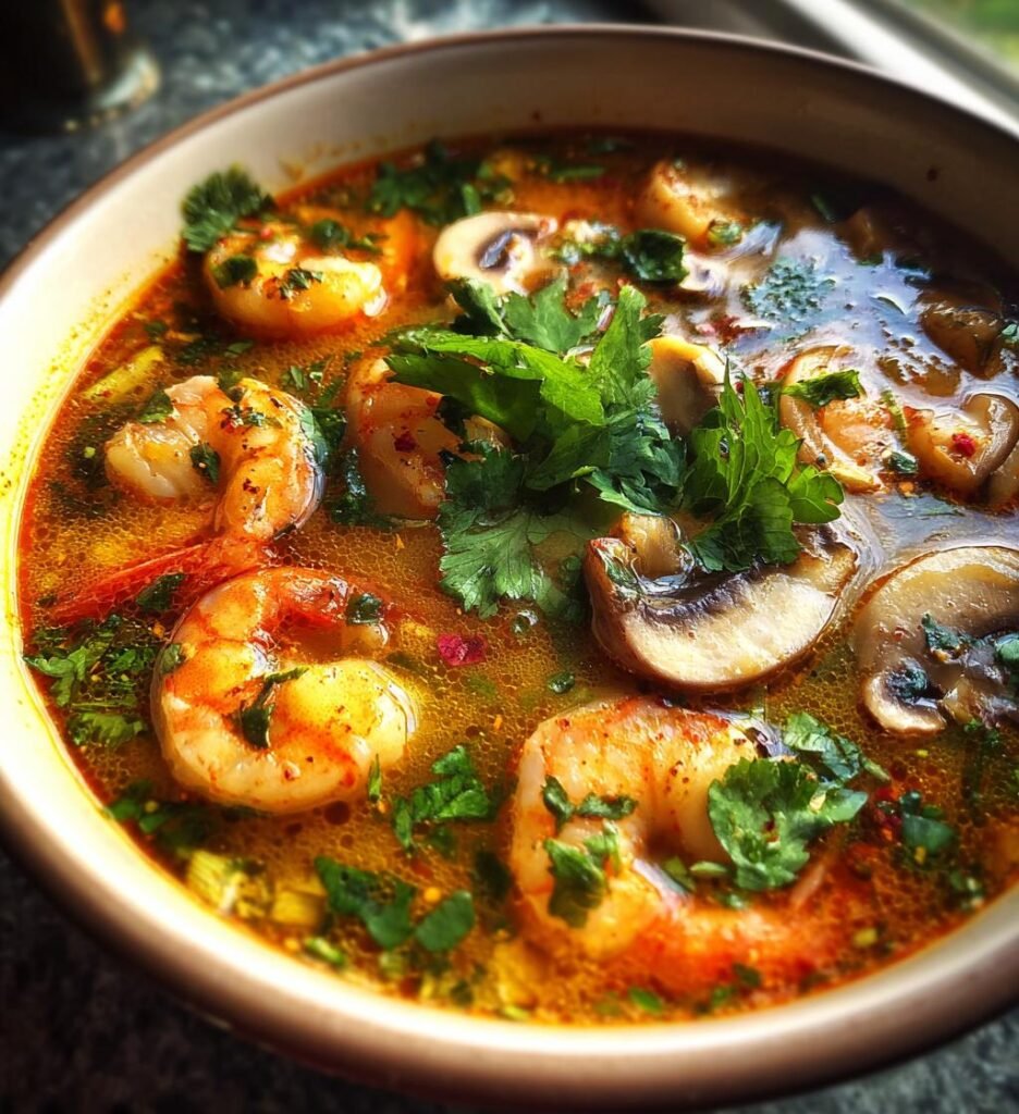 Tom yum shrimp soup (Thai trend)