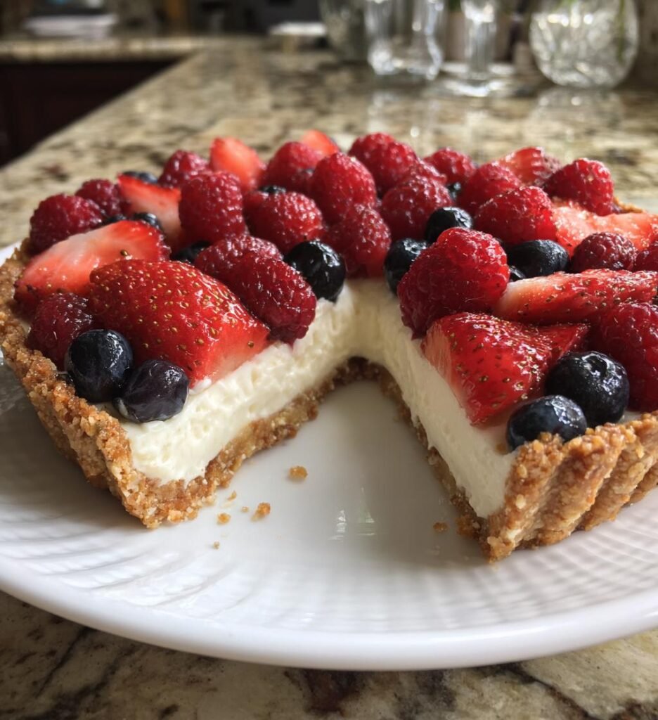 White chocolate cheesecake tart (no-bake trend)