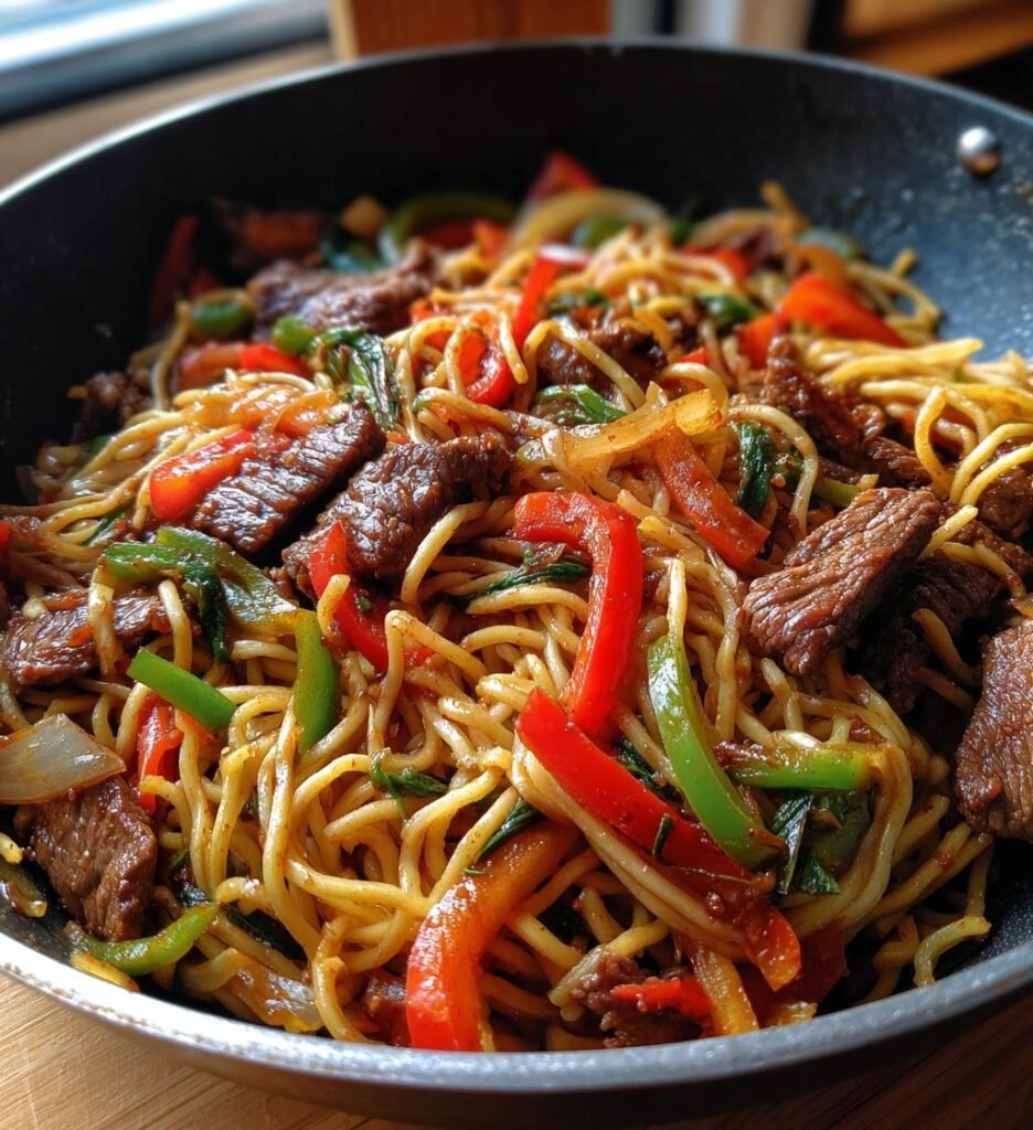 Beef stir-fry noodles