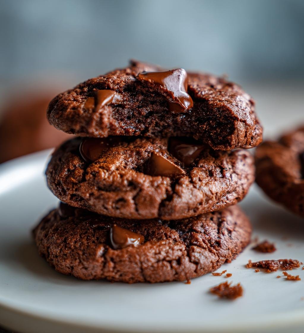Double chocolate cookies (bakery-style trend)