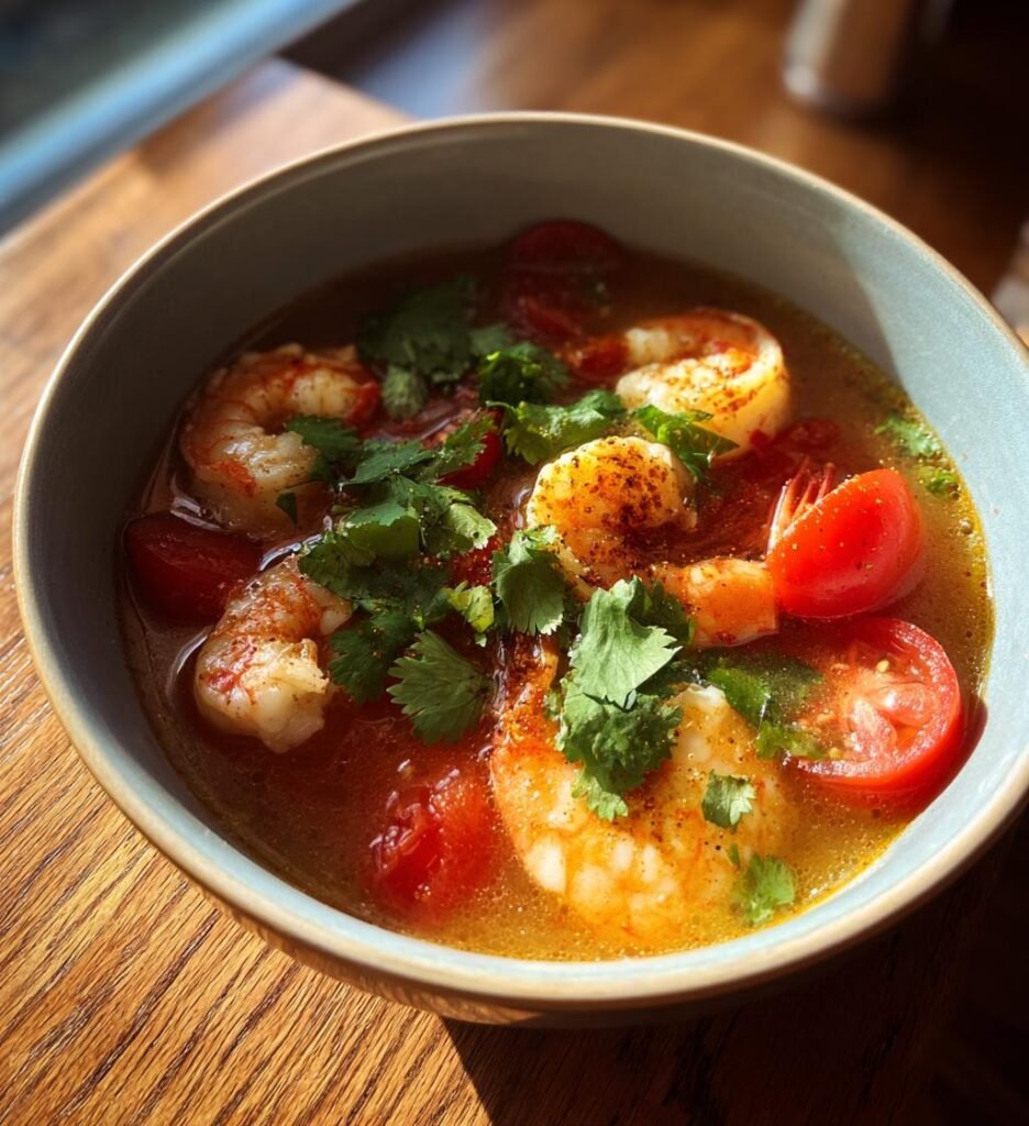 Thai tom yum shrimp soup