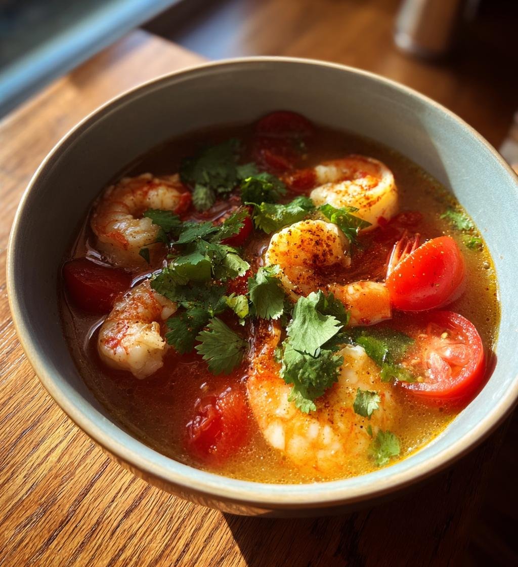 Thai tom yum shrimp soup