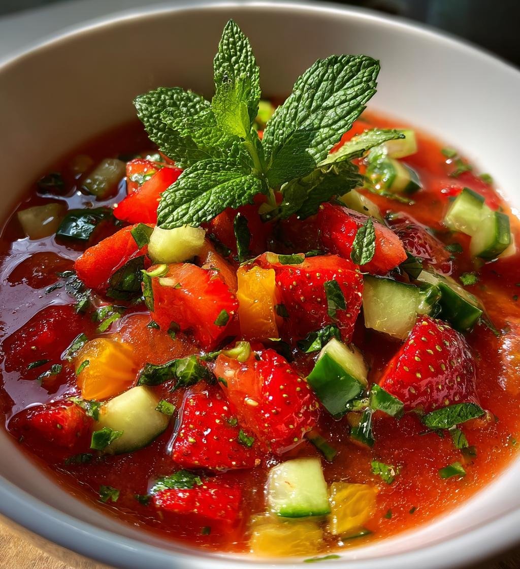 Strawberry Gazpacho July — Homemade